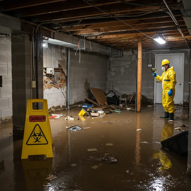 Flooded Basement Electrical Hazard in Huber Heights, OH Property